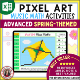 SPRING Music Coloring Pages  - Music Pixel Art Activities 
