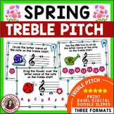 SPRING Music Activities - Treble Clef Notes Worksheets & T