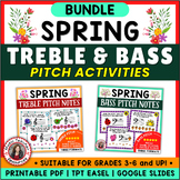 SPRING Music Activities - Treble and Bass Clef Notes Worksheets