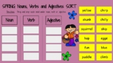 SPRING Nouns, Verbs and Adjectives Sorting Activity - Goog