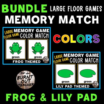 Preview of SPRING POND FROG BUNDLE LARGE MEMORY MATCH FLOOR GAME COLOR MATCHING COLORS