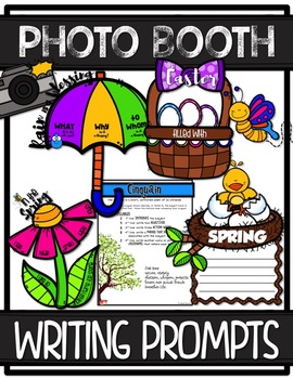 Preview of SPRING Photo Booth WRITING PROMPTS {Crafts/Bulletin Board}