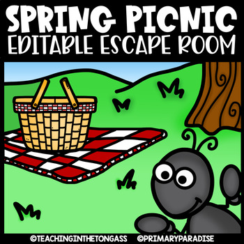 Preview of Spring Escape Room Math & ELA Printable Activities