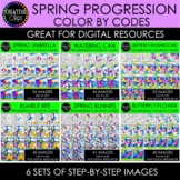 SPRING Progression Color By Code Clipart Bundle