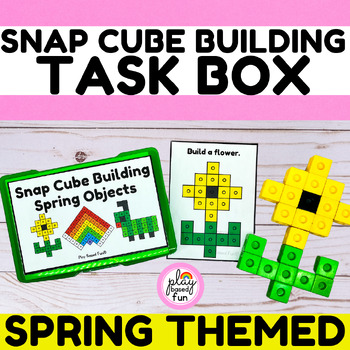 Preview of SPRING SNAP CUBE BUILDING TASK CARDS, STEM TASK BOX ACTIVITIES, TASK BOXES, SPED