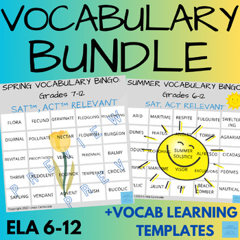 Preview of SPRING SUMMER Made for SAT™ Prep College Readiness Vocabulary Activities 6-12th