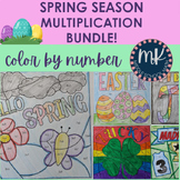 SPRING Season/Holidays Multiplication Facts Color By Numbe