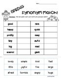 SPRING Synonyms and Antonyms Cut and Paste Worksheet Pack