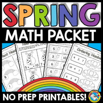 Preview of FUN ACTIVITY BEFORE AFTER SPRING BREAK PACKET KINDERGARTEN MATH WORKSHEET REVIEW