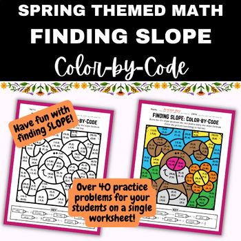 Preview of SPRING THEMED MATH (BUNNY) Color by Code: Finding Slope Between Two Points