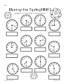 SPRING Telling Time (to the quarter hour) Practice Worksheet