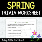 SPRING Trivia Challenge Worksheet