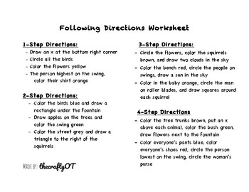 Preview of SPRING WORKSHEET: Following Multi-Step Directions