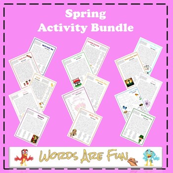 Preview of SPRING Word Activity Fun Pack