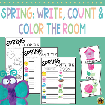 Preview of SPRING Write The Room, Count The Room & Color The Room