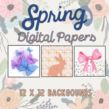 Preview of SPRING digital papers || 12 x 12 background slides
