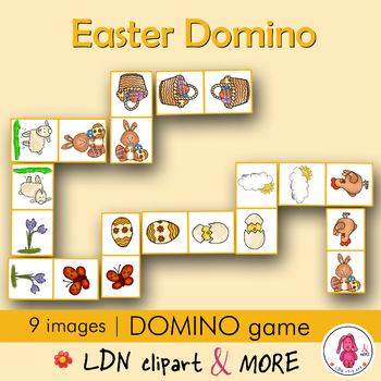 Preview of EASTER printable DOMINO GAME, a fun learning activity, print and play