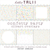 SPRINKLES Confetti Clipart Overlays- Transparent PNG + JPG