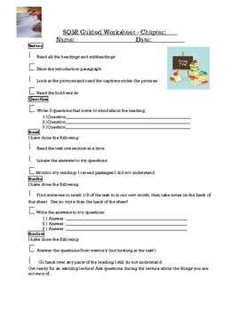 Preview of SQ3R Guided Worksheet