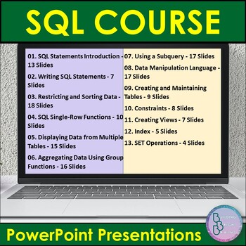 Preview of SQL Course | 13 PowerPoint Lessons for Structured Query Language | STEM