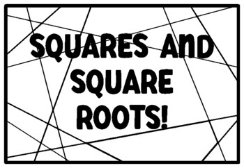 Preview of SQUARES AND SQUARE ROOTS! Math Quote Coloring Pages, Math Pattern Art