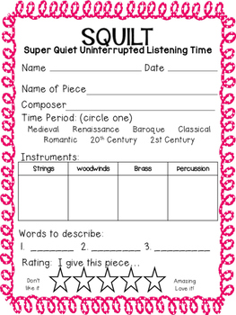 Preview of SQUILT Listening Journal
