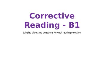 Preview of SRA B1 Corrective Reading Lessons 1 - 30