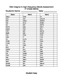 SRA Imagine It High Frequency Word Assessment Form 1st Grade