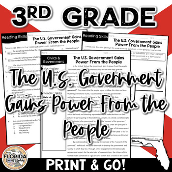 Preview of SS.3.CG.1.2: We the People & Consent of the Governed | FL 3rd Grade Civics