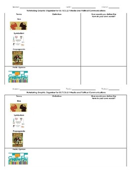 Preview of SS.7.C.G.2.9 Note-Taking Guide on Media and Political Communication