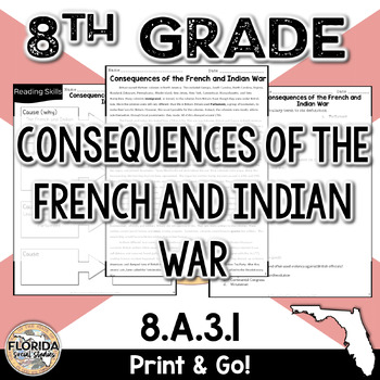 Preview of SS.8.A.3.1 Consequences of the French and Indian War 8th Grade FL Social Studies