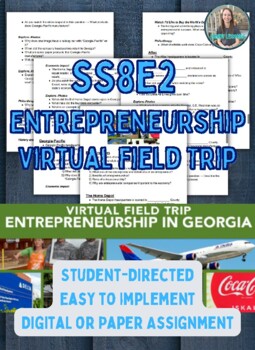 Preview of SS8E2 Entrepreneurship Virtual Field Trip