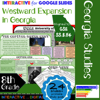 Preview of GSE SS8H4 Westward Expansion in Georgia: Interactive for Google Slides