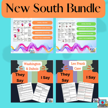 Preview of SS8H7 Worksheets Bundle: New South, Spiral Review, Washington, Dubois, Frank