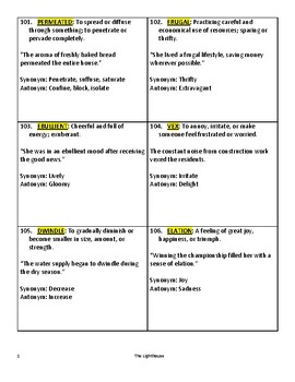 Preview of SSAT ISEE Word Bank 101 to 200