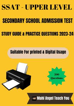 Preview of SSAT Upper Level Prep Book 2023-2024 | Comprehensive Exam Study Guide.