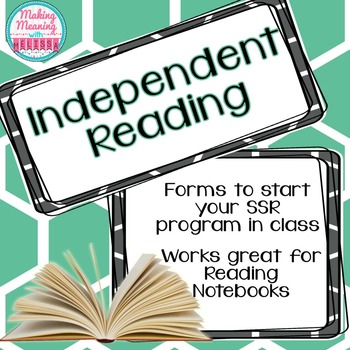 Preview of Independent Reading Forms, Reading Notebook, SSR, Secondary