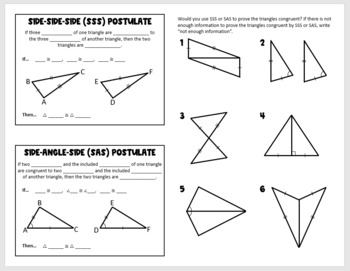 Solved Can you use the SSS Postulate or the SAS Postulate to