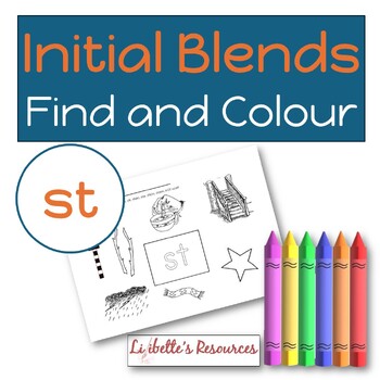 Preview of ST Blend Find and Colour: Phonics Worksheet to Develop Phonemic Awareness