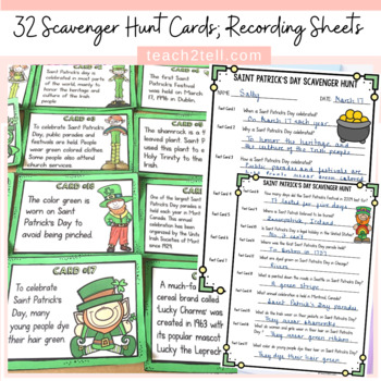 ST. PATRICK'S DAY: SCAVENGER HUNT by Teach To Tell | TpT