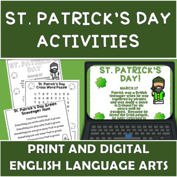 Preview of ST. PATRICK'S DAY ACTIVITIES PRINT AND DIGITAL 2ND AND 3RD GRADE ELA ESL ELL