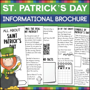 Preview of ST. PATRICK'S DAY Activity Informational Brochure Print + Digital