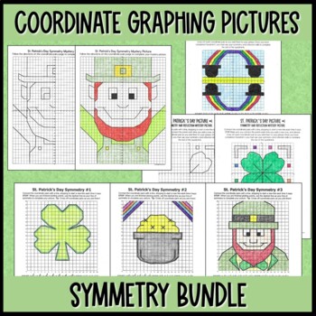 Preview of ST. PATRICK'S DAY BUNDLE - Coordinate Plane Symmetry - Graphing Pictures