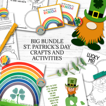 Preview of ST. PATRICK'S DAY BUNDLE, MARCH CRAFT AND ACTIVITY SET, RAINBOW PRINTABLES,