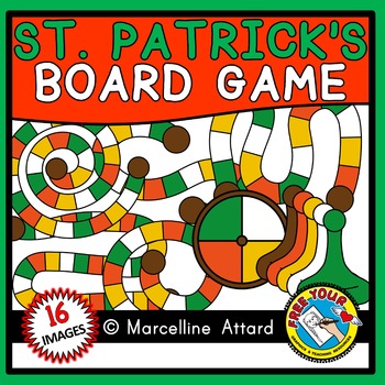 Preview of ST PATRICK'S DAY CLIPART BUILD A GAME BOARD TEMPLATES WITH SPINNERS PIECES MARCH