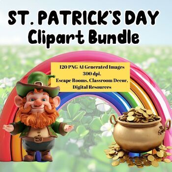 Preview of ST. PATRICK'S DAY CLIPART BUNDLE-for Escape Rooms, Classroom Decor and MORE!