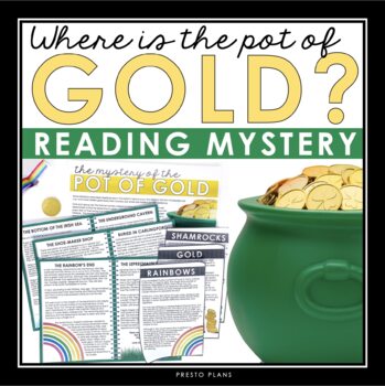 Preview of St. Patrick's Day Close Reading Mystery Inference Activity - Leprechaun's Gold