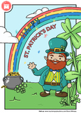 ST. PATRICK'S DAY: Free Coloring Page / Post Card by WIMASU