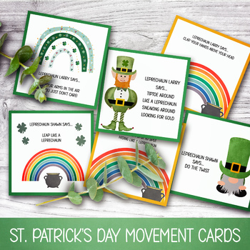 Preview of ST. PATRICK'S DAY MOVEMENT CARDS, MARCH BRAIN BREAK, LEPRECHAUN ACTIVITY DAYCARE