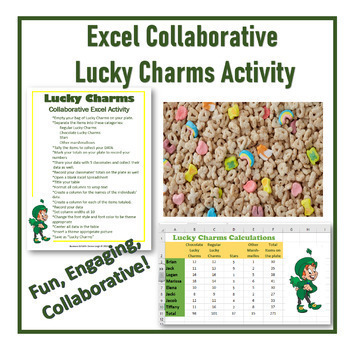 Preview of St. Patrick's Day FREE Spreadsheet Activity - Microsoft Excel or Google Sheets